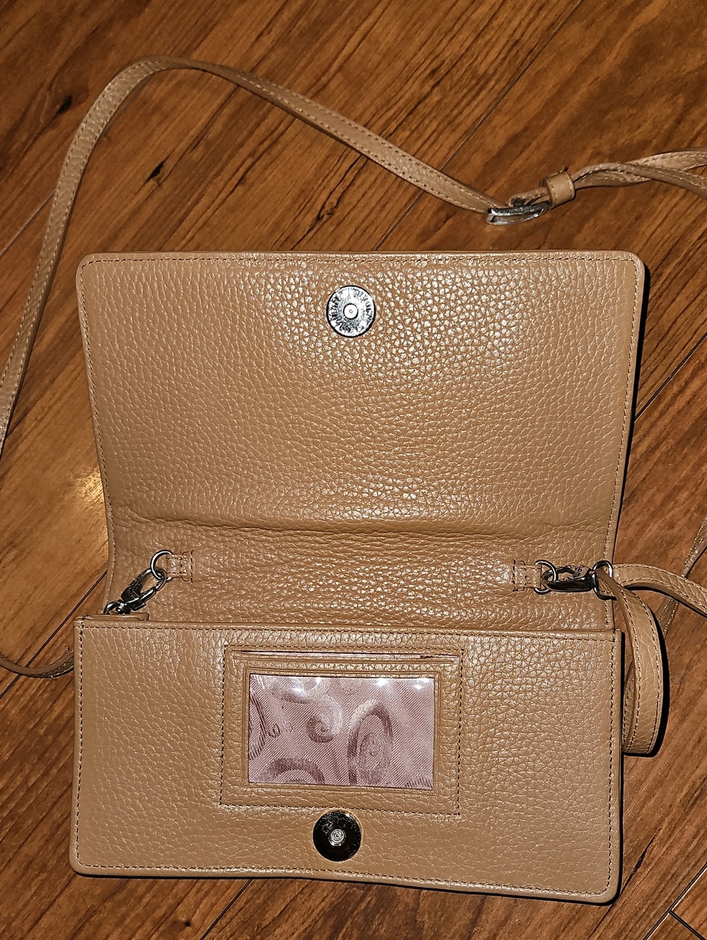 Brighton Pebbled Leather Crossbody With Beautiful Detailed Leather Flowers. - Picture 8 of 16